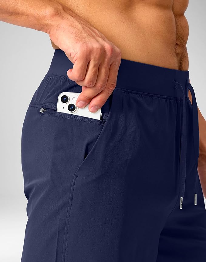 Men's Running Shorts with Zipper Pockets 9 Inch/ 7 Inch / 5 Inch Lightweight Quick Dry Gym Workout Athletic Shorts for Men(9 inch)