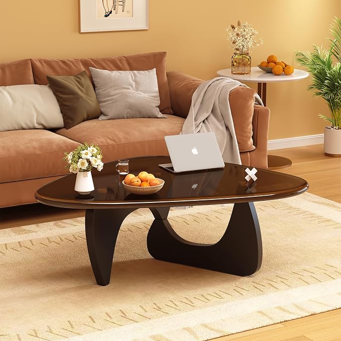 Coffee Table for Living Room Mid Century Modern Center Small Table, Black Brown(45 Inch)