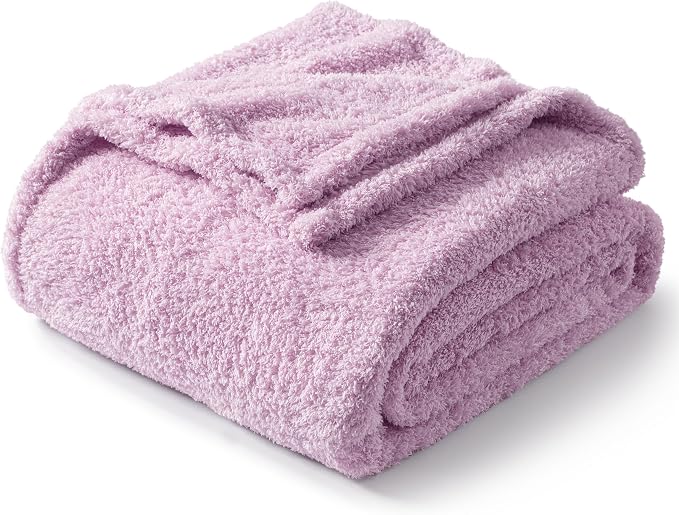 Exclusivo Mezcla Fleece Twin Size Bed Blanket, Ultra Soft, Lightweight and Fuzzy Light Purple Blanket for Women, Home Decor, 60x80 Inches