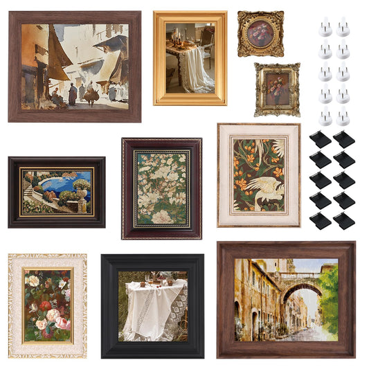 10 Pack Vintage Picture Frames for Wall or Tabletop Display Ornate Vintage Picture Frames Vintage Wall Art for Gallery Bedroom Living Room Antique Photo Frame for Wall Décor