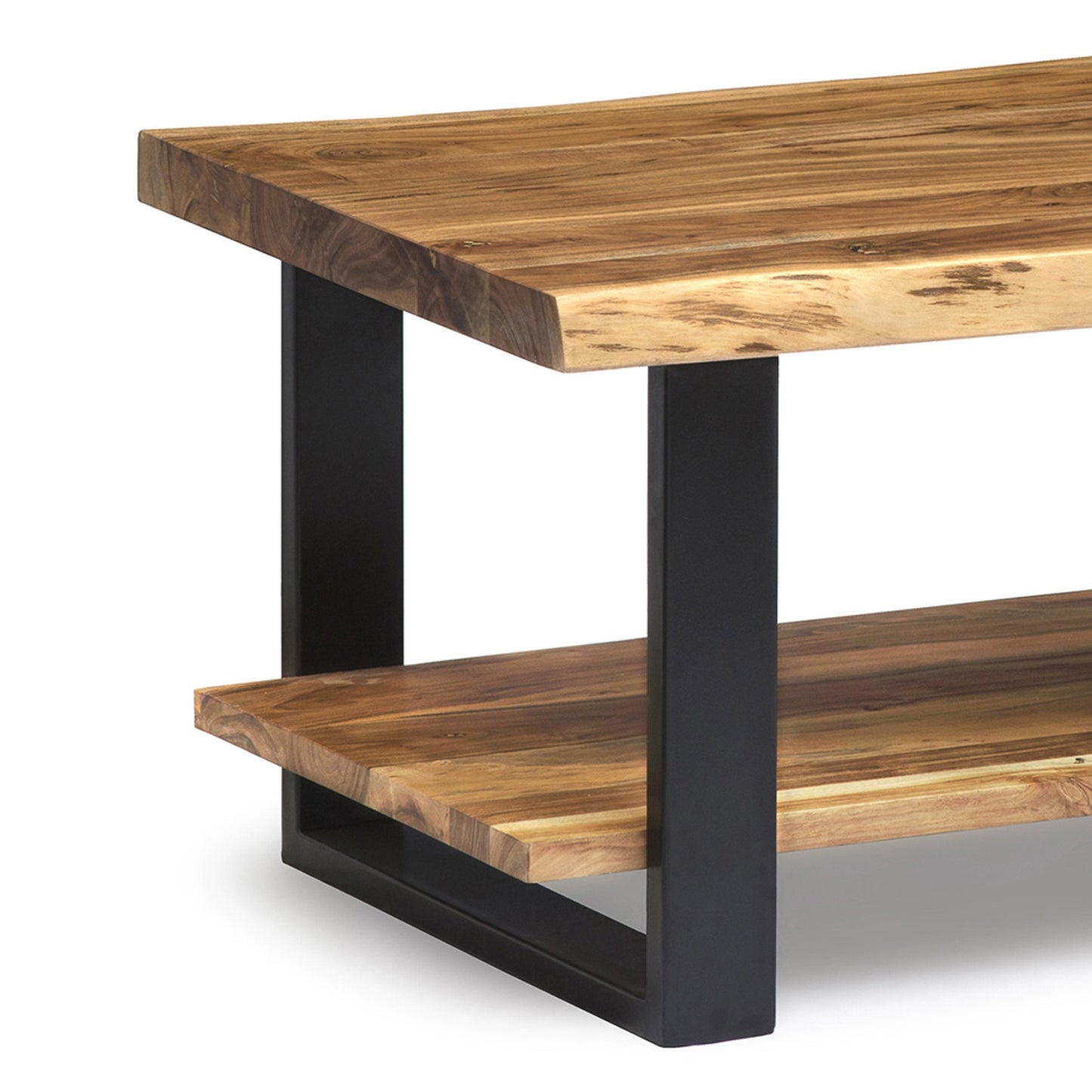 Alaterre Furniture Alpine Natural Live Edge 42" Coffee Table and Set of 2 End Tables