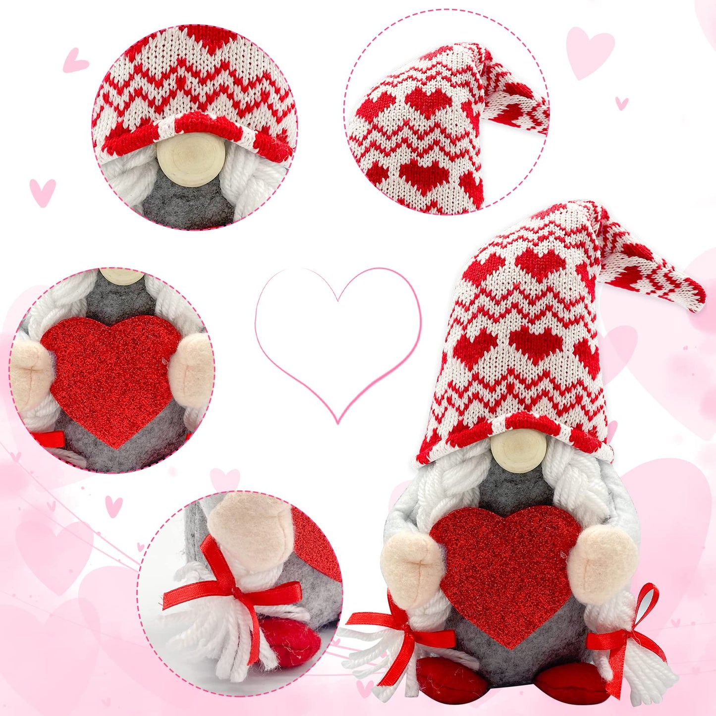 Valentines Day Decor - Valentines Day Decorations - Valentine Couple Gnomes Decorations for Home, Office - Valentine's Gifts for Her, Wife, Women, Girlfriend - Romantic Anniversary Vday Wedding Gift