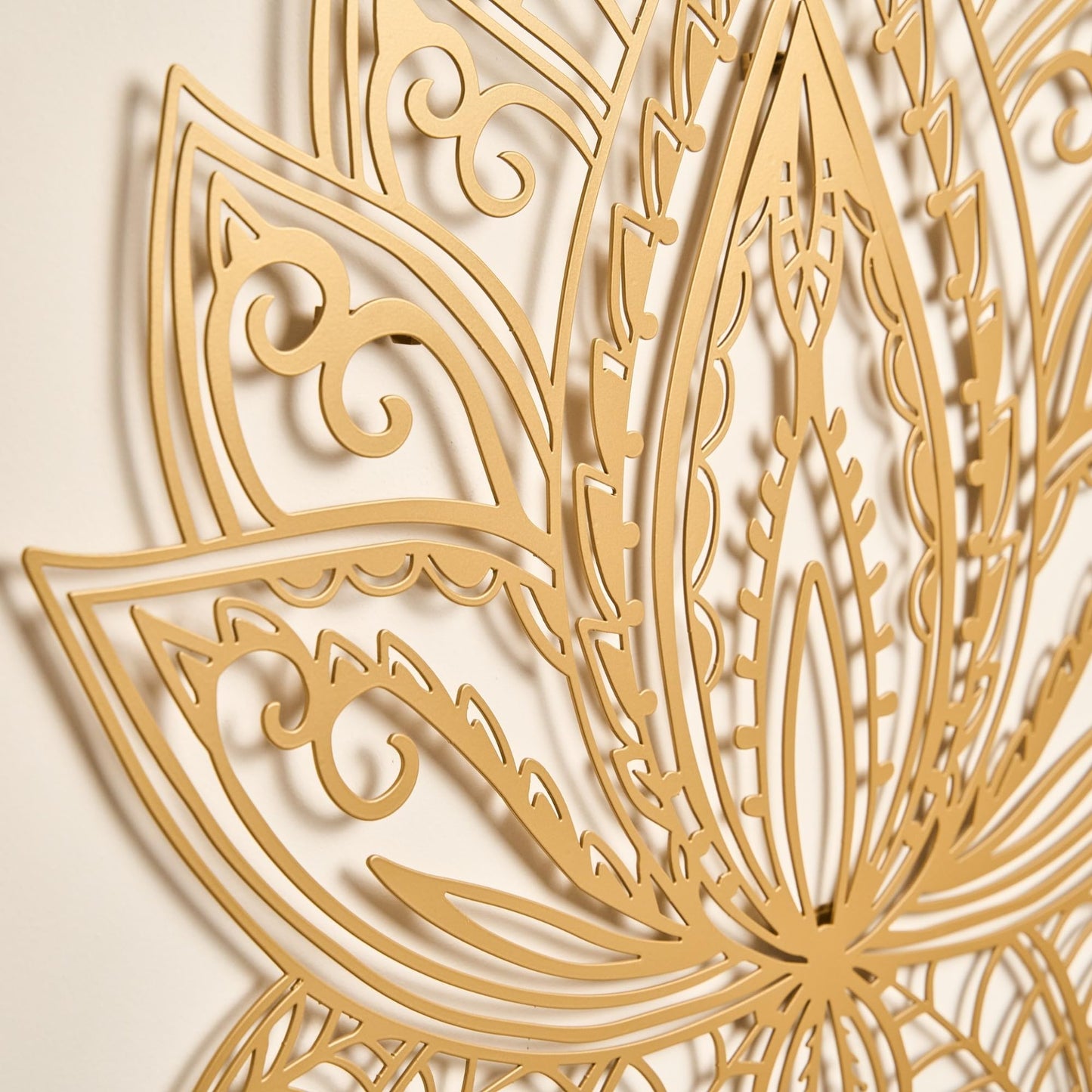 NEODECO Mandala Metal Wall Art, Boho Wall Decor for home, art deco wall hanging (Gold, Small)