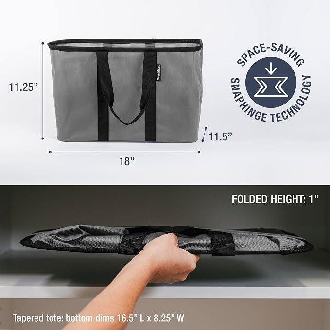 CleverMade EcoBasket Collapsible Tote Basket – Reusable Grocery Tote