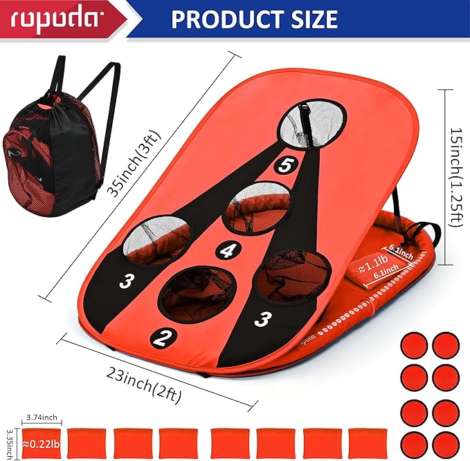 ropoda Pool Cornhole Board Set, 3ft x 2ft Corn Hole Games for Adults, Cornhole Set Floating, Pool Games for Adults, Water and Land Dual-Purpose, Easy Setup, Beach Toys for Family, Beach/Lawn Toys