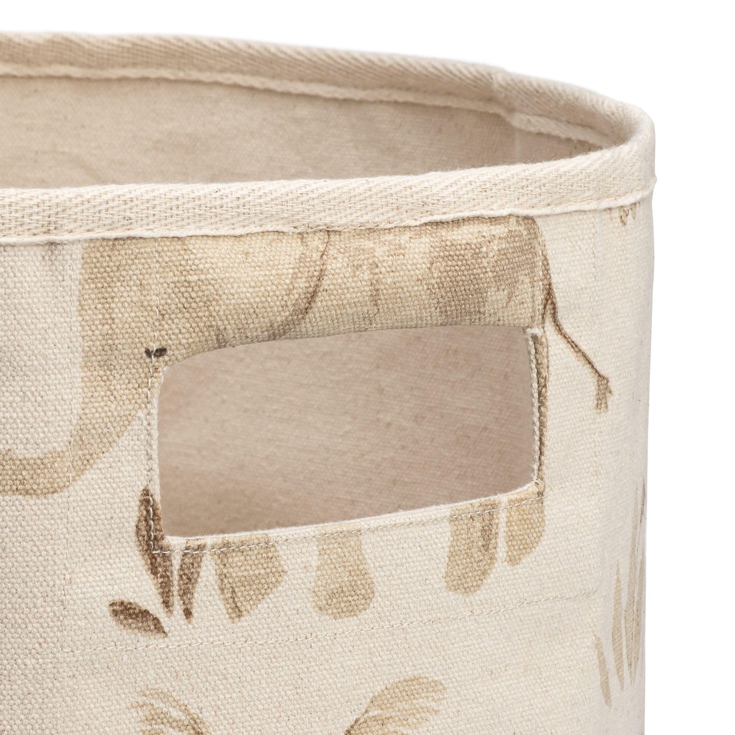 Crane Baby Fabric Round Nursery Storage Basket, Toy Storage, Safari Animal, 13"x12", Toy Basket, Baby Storage Organizer, Toy Organizers and Storage Bins, Baby Organizers and Storage, Toy Bins