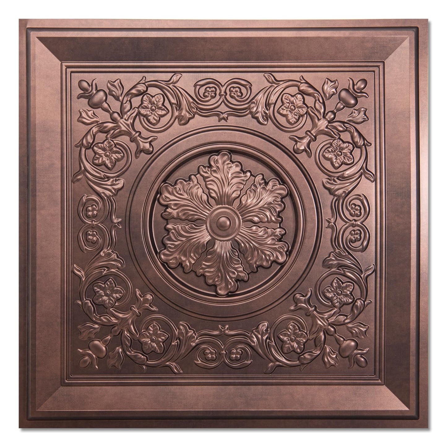 WOWSTAR 12-Pack 24"x24" 3D Drop Ceiling Tiles, Waterproof Glue up Ceiling Panels, Antique Copper
