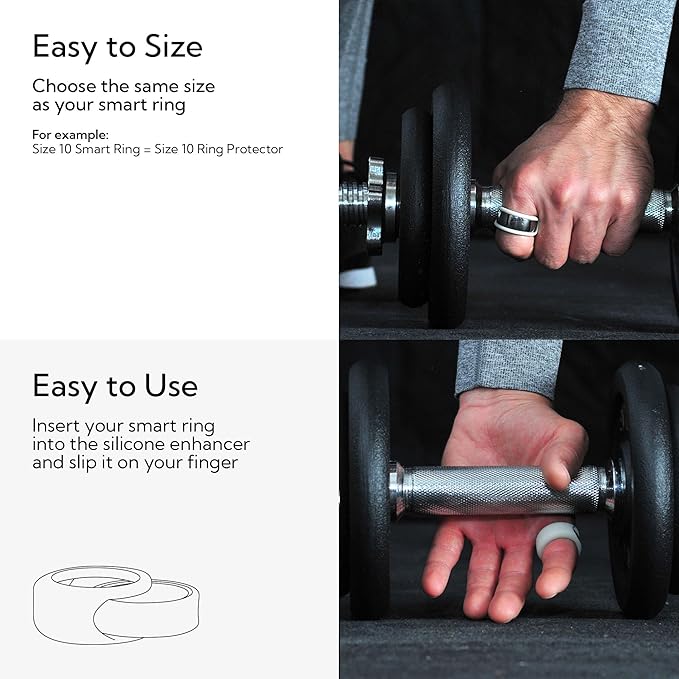Rinfit Smart Ring Protector - Silicone Ring Enhancer for Active Lifestyle and Gym - StyleFit U.S. Design Patent - Stone, Size 13