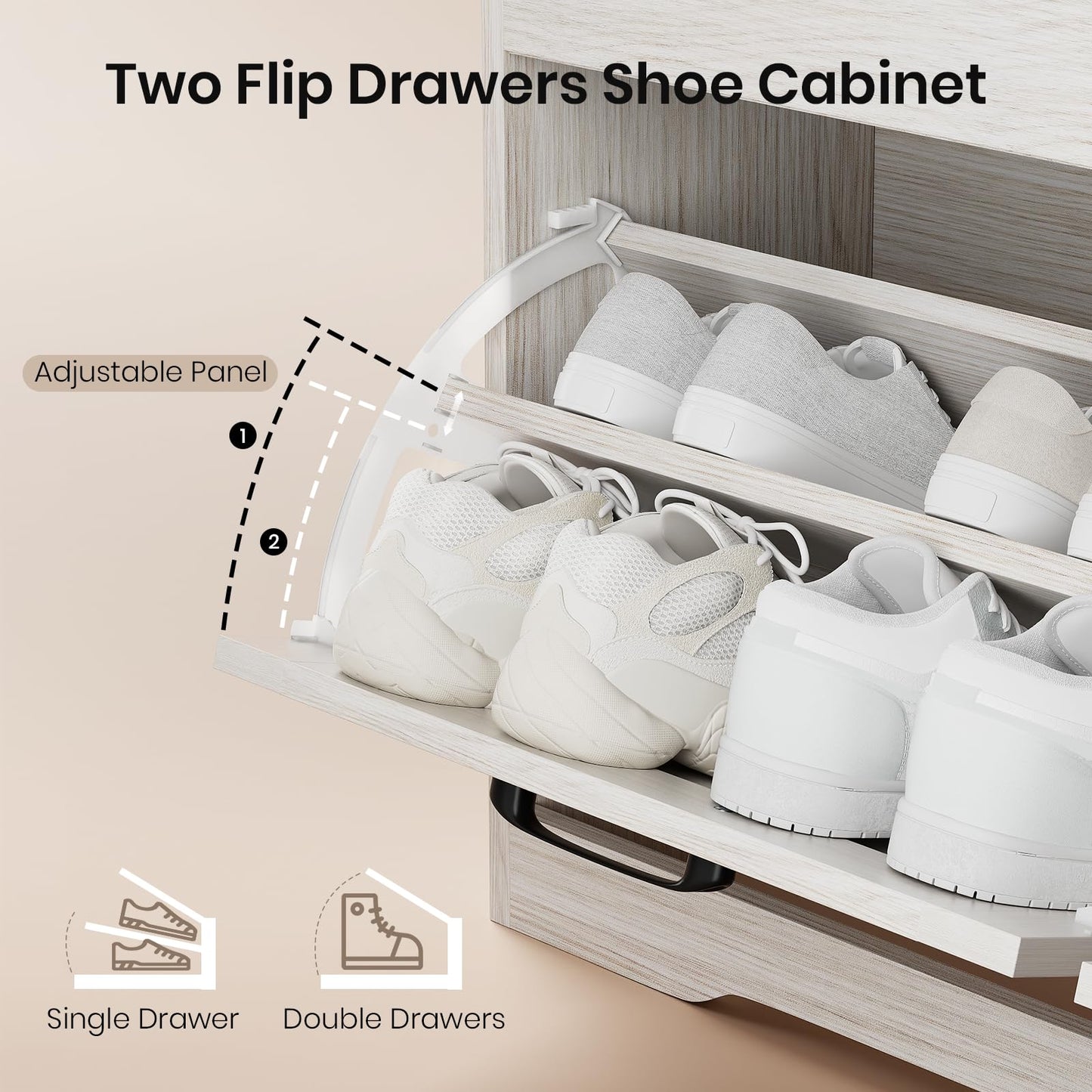 VitoEone Shoe Storage Bench Cushion, Entryway Bench with Storage, End of Bed Shoe Benches, Small Shoe Rack Benches, Entry Way Shoes Cabinet for Entryway, Bedroom, Living Room, Farmhouse, White