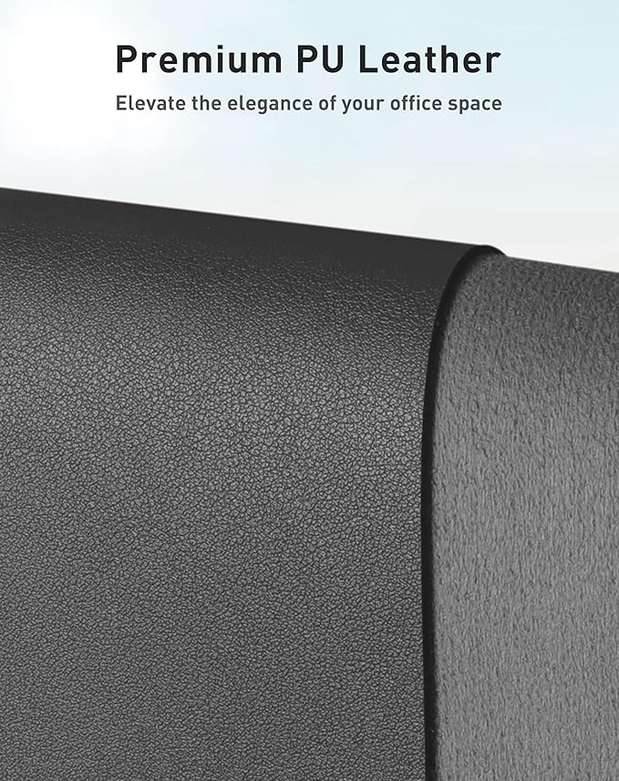 Aothia Faux Leather Desk Mat - Large Mouse Pad, Non-Slip PU Leather Blotter, Waterproof Writing Surface for Office and Home (Grey, 63" x 24")