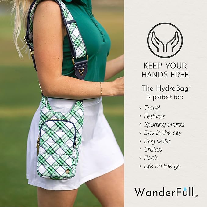 WanderFull® Original HydroBag® Collection, Water Bottle Holder w/Strap & Phone Pocket, Hands-Free Crossbody Water Bottle Bag