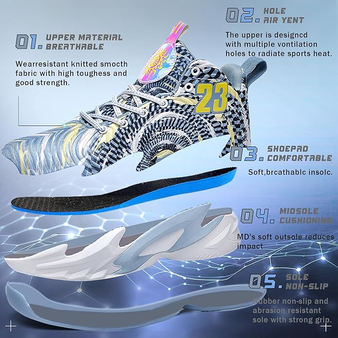 Men Basketball Shose Breathable Men Non Slip Outdoor Fashion Sneakers