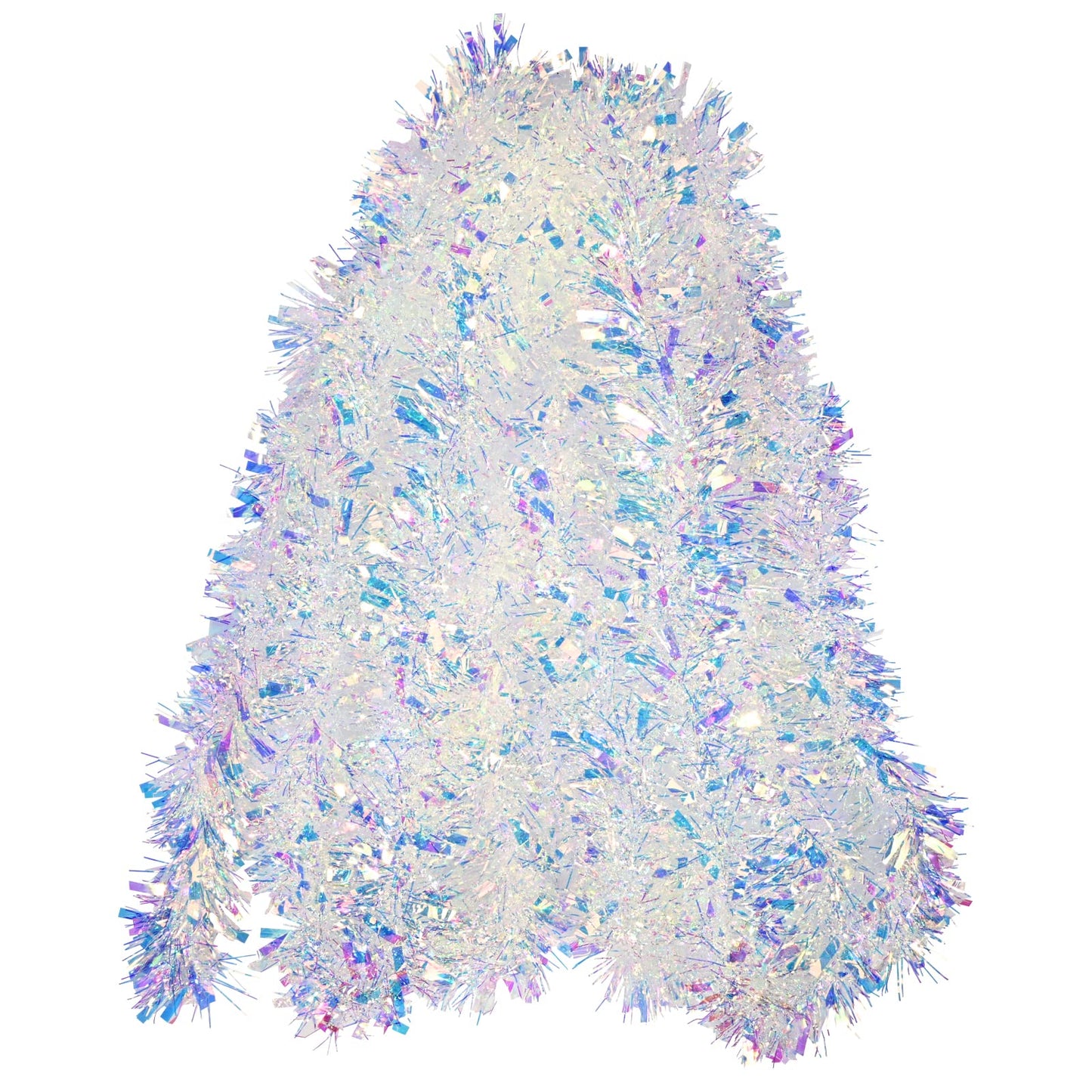 20ft/6m Christmas Tinsel Garland Iridescent Metallic Hanging Garland for Christmas Tree Fireplace Mantle Home Decoration