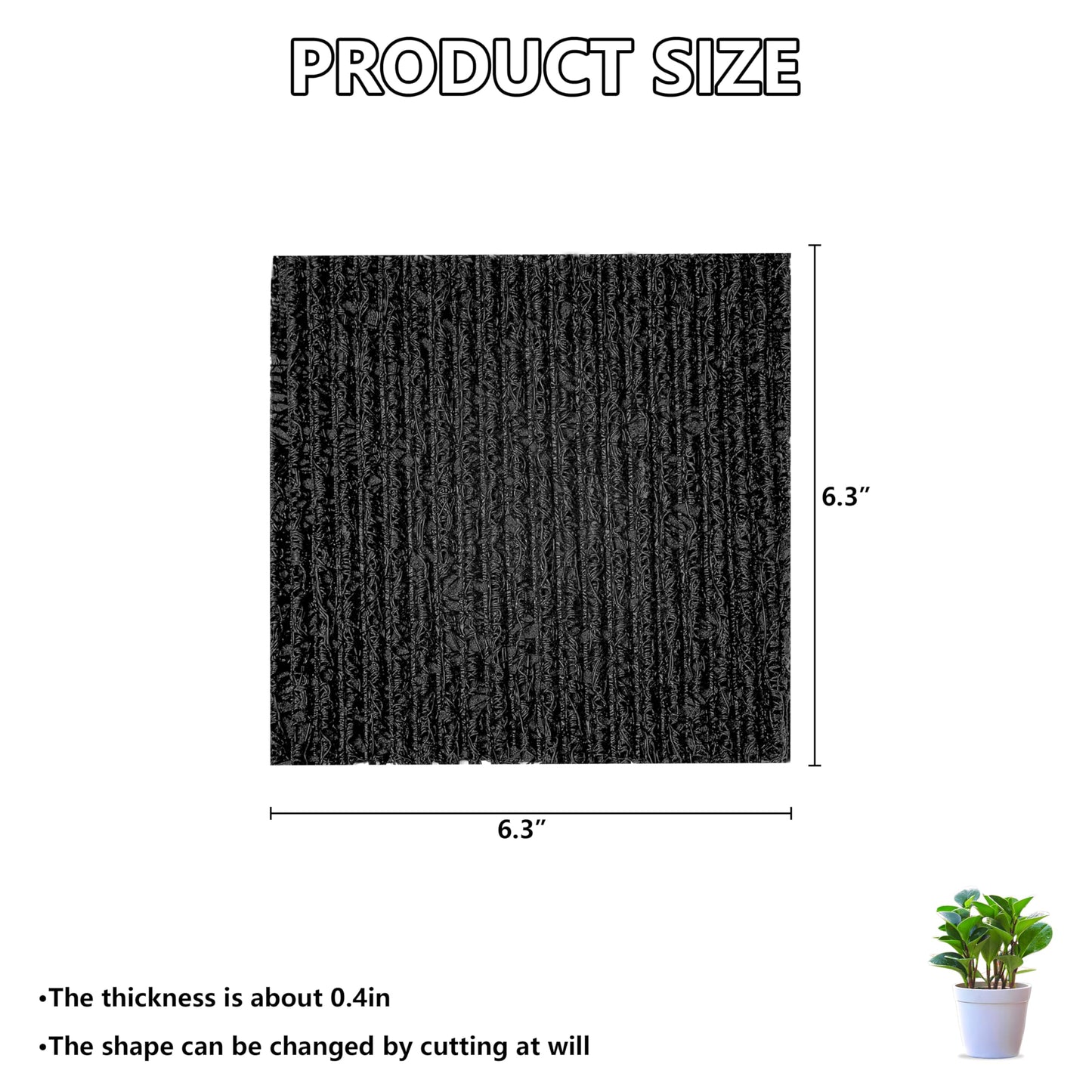 YENXIKU 6-Pack Flexible Plant Pot Mat - Planter Water Liners for Inside of Potted Plants, Easy-to-Cut Soil Protection & Aeration Mat (6.3 inch)