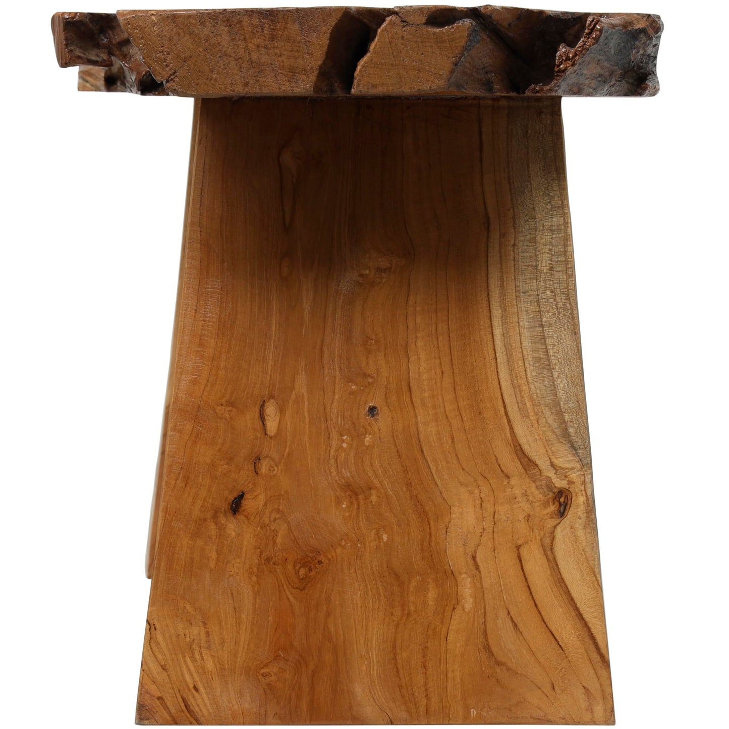 Deco 79 Teak Wood Handmade Living Room Coffee Table Live Edge Top Table, Center Table 35" x 16" x 18", Brown