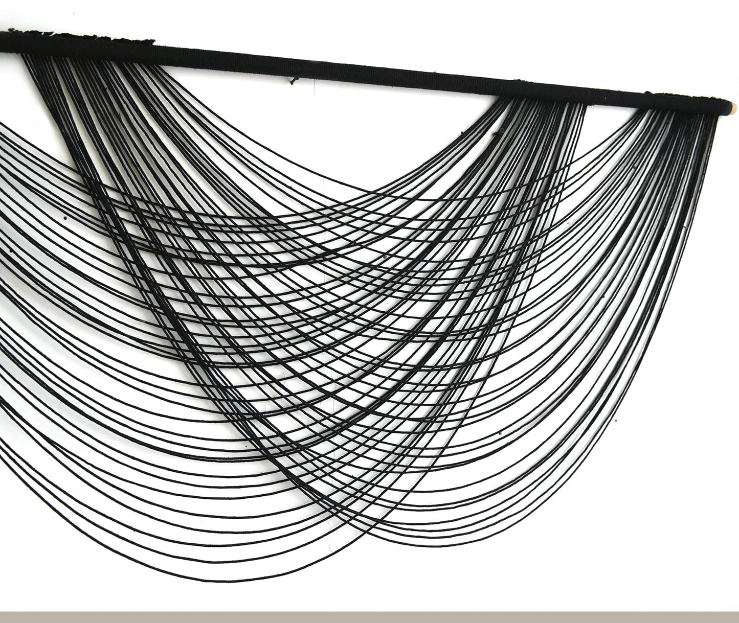 Flber Macrame Wall Hanging Black Boho Wall Decor Large Boho Yarn Tapestry Living Room Bedroom Home Wall Decor 57" W x27 L