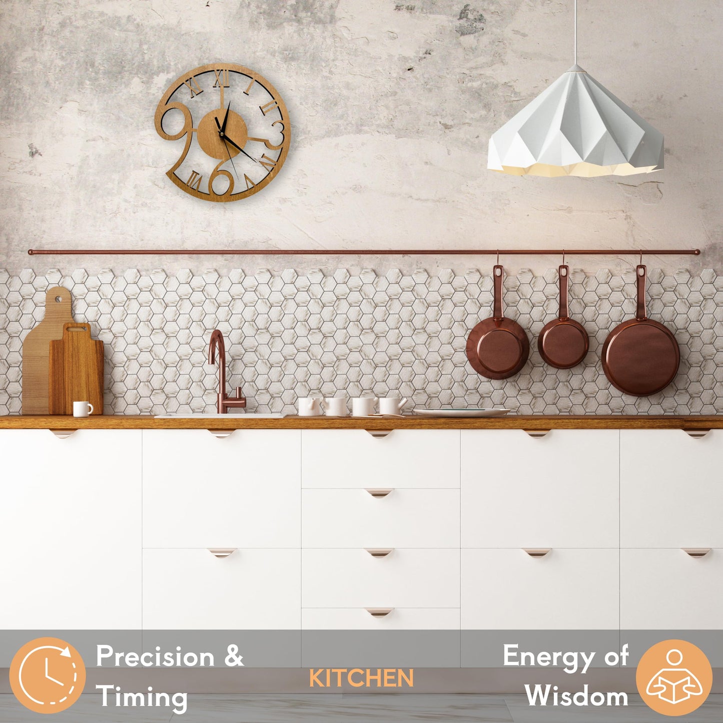 Rizalit Wood Wall Clock Artistic Modern Classic Style Unique Design 11.5 Inch for Living Kitchen Office Bedroom Silent Non Ticking Battery Operated Reloj de pared Настенные часы