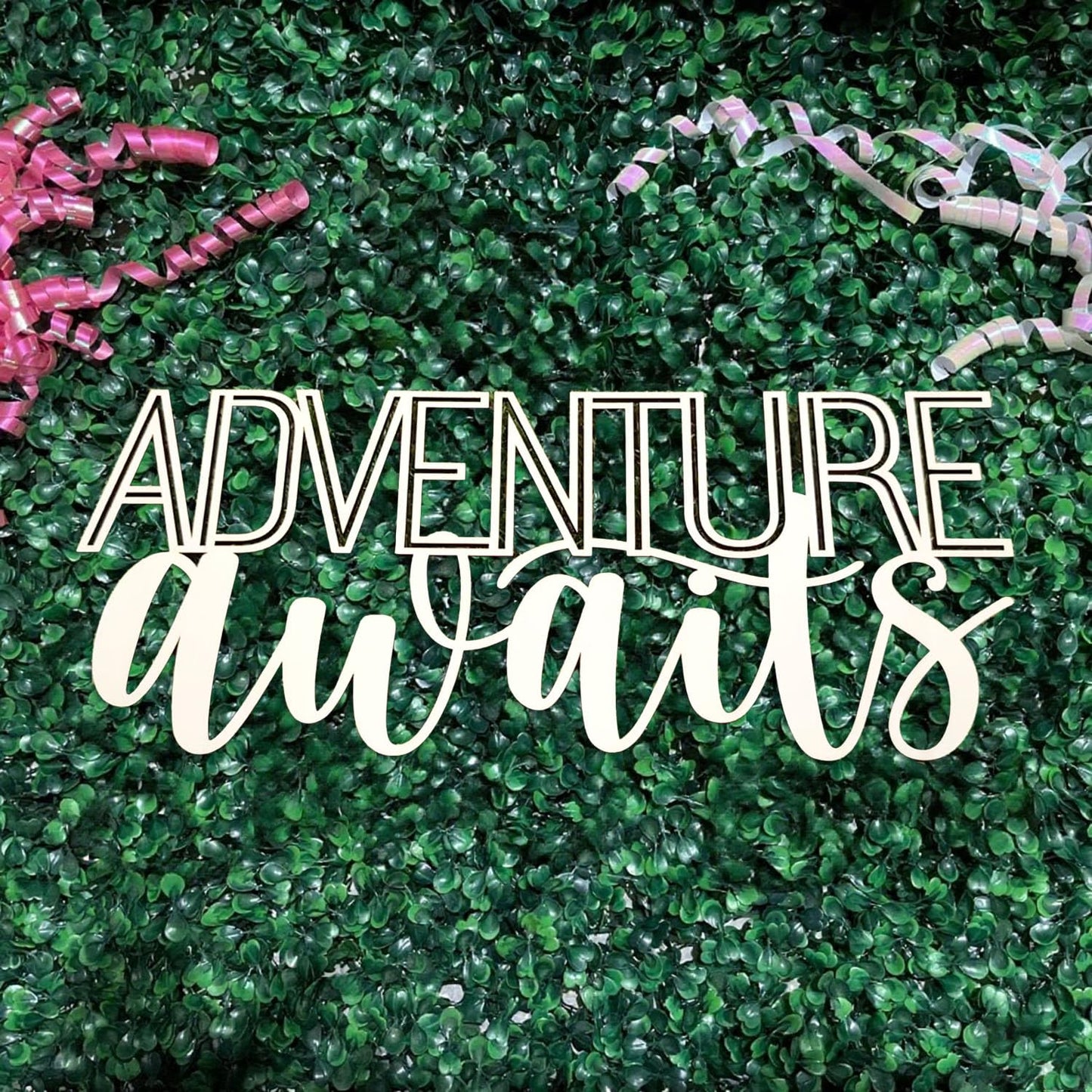 Wooden Adventure Awaits Backdrop,Baby Shower Party Decoration for Travel Themed Birthday Party Decoration Photography Background(15.75×6.69in)