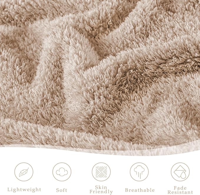 Exclusivo Mezcla Fleece King Size Bed Blanket, Ultra Soft, Lightweight and Fuzzy Camel Blanket for Women, Home Decor, 90x104 Inches