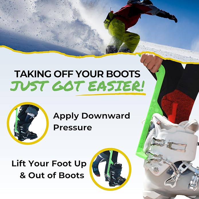 Ski Boot Remover Tool with Ergonomic Handle - Heavy-Duty Boot Removal Device for Skiing, Snowboarding, Ice Skates, & More - Lightweight USA-Made Ski Accessories