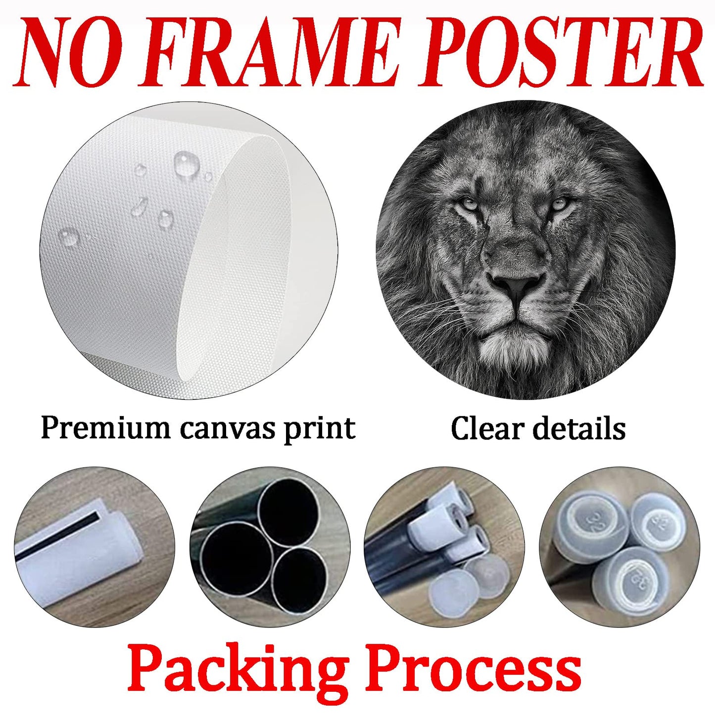 Black And White Lion Canvas Wall Art Animal Prints Portraits Lion Head Wall Art Painting Black And White Animal Posters Lions Portrait Canvas Artwork Wild Animal Pictures Wall Decor 16x24inch No Frame