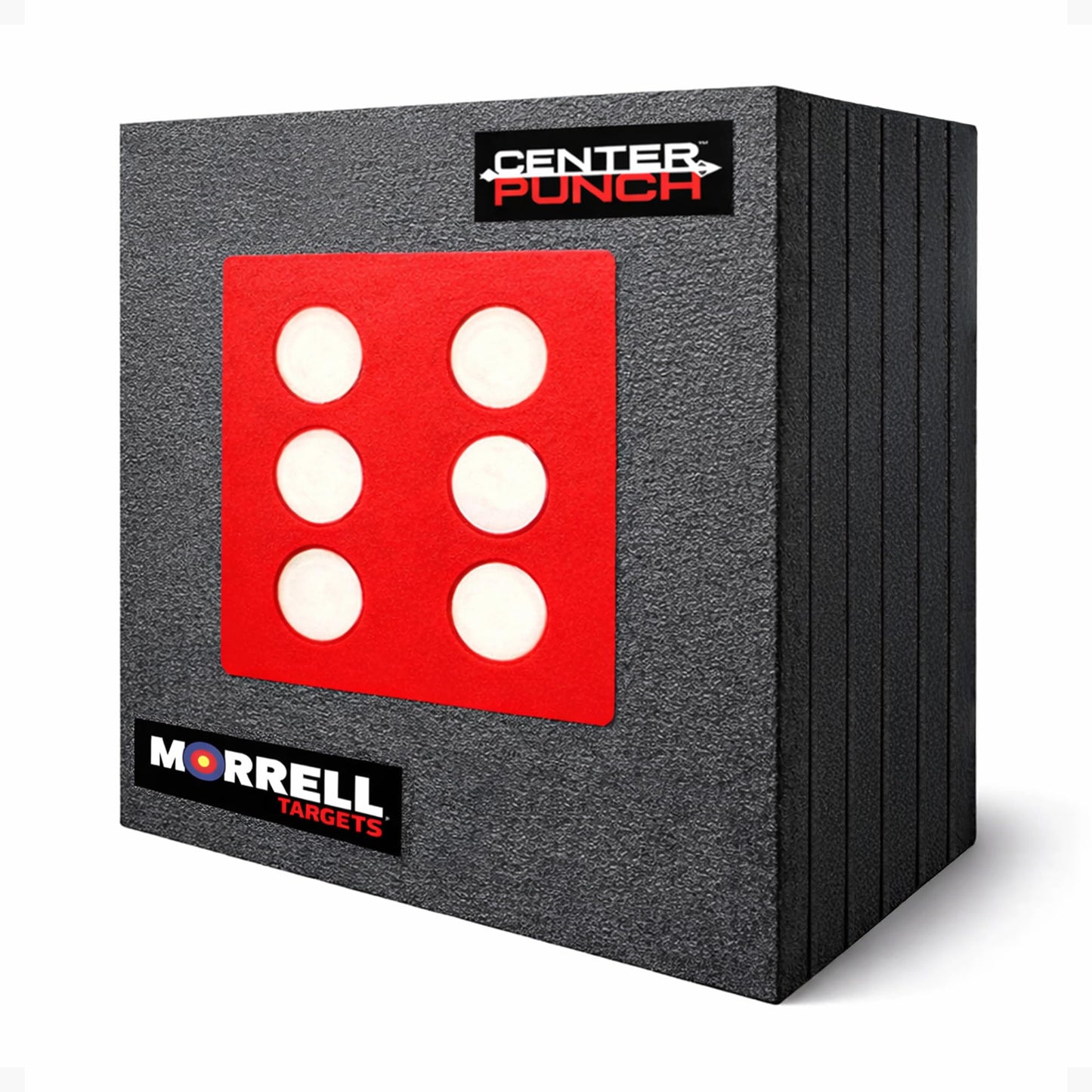 Morrell Targets Center Punch 24 Inch Foam Frame with High Roller Insert, Layered Archery Block for Compound Bows and Crossbows, Black/Red