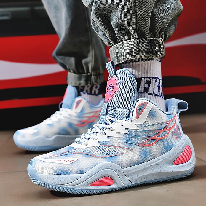 High Top Womens Mens Basketball Shoes Breathable Non Slip Outdoor Sneakers Comfortable Fashion Athletic Training Sport Shoes
