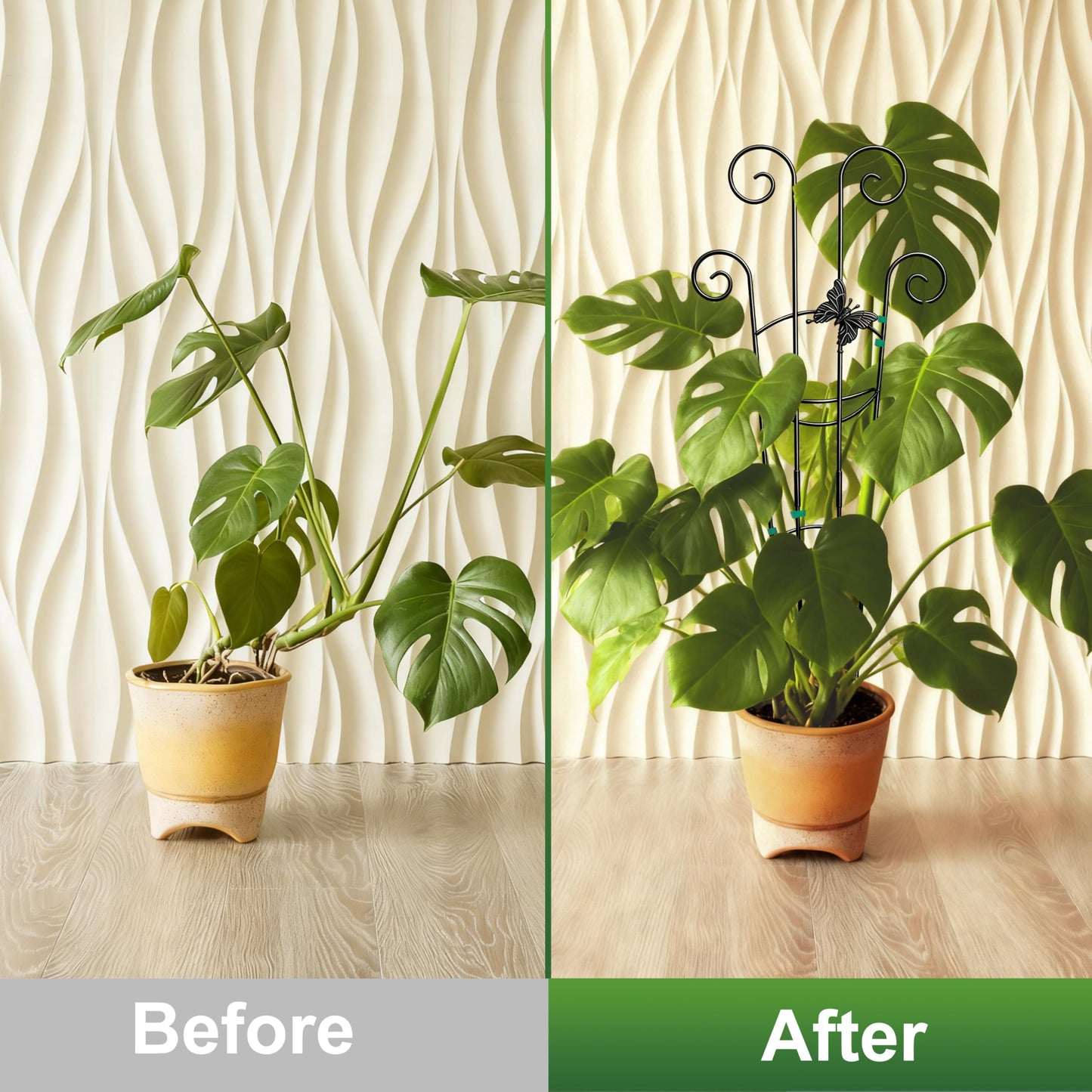 Coomin 32.6in Monstera Plant Support for Indoor Plants, 4P Trellis for Climbing Plants Indoor, Plant Climber Stakes for Potted Plants