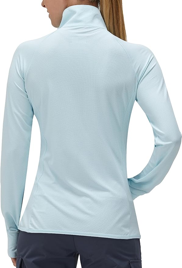 Women's UPF 50+ UV Sun Protection Clothing Long Sleeve Athletic Hiking Shirts Lightweight SPF Zip Up Outdoor Jacket