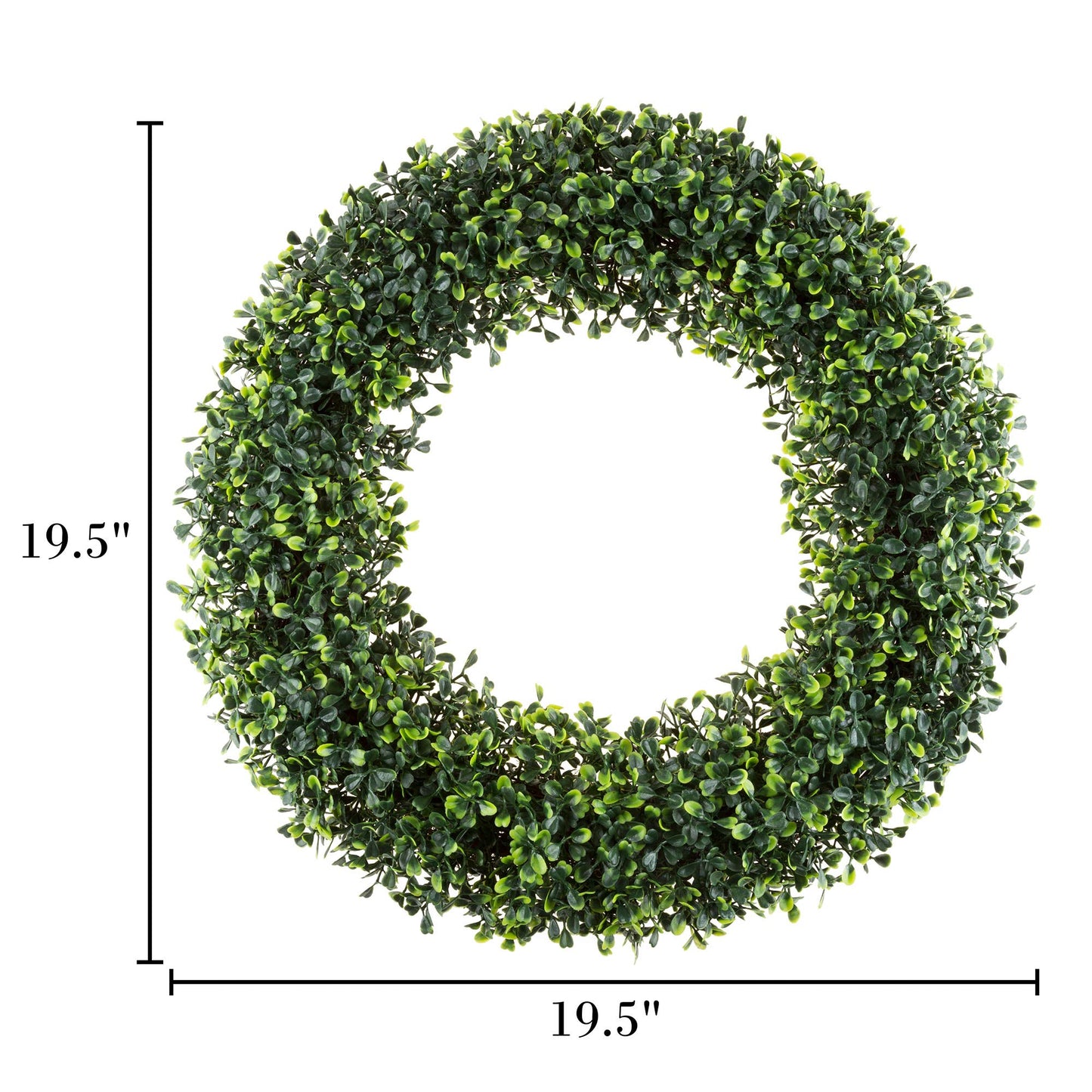 Pure Garden 19.5-Inch Boxwood Wreath - Round UV Resistant Artificial Spring, Summer, Fall, or Winter Wreath - Indoor/Outdoor Wreaths for Front Door
