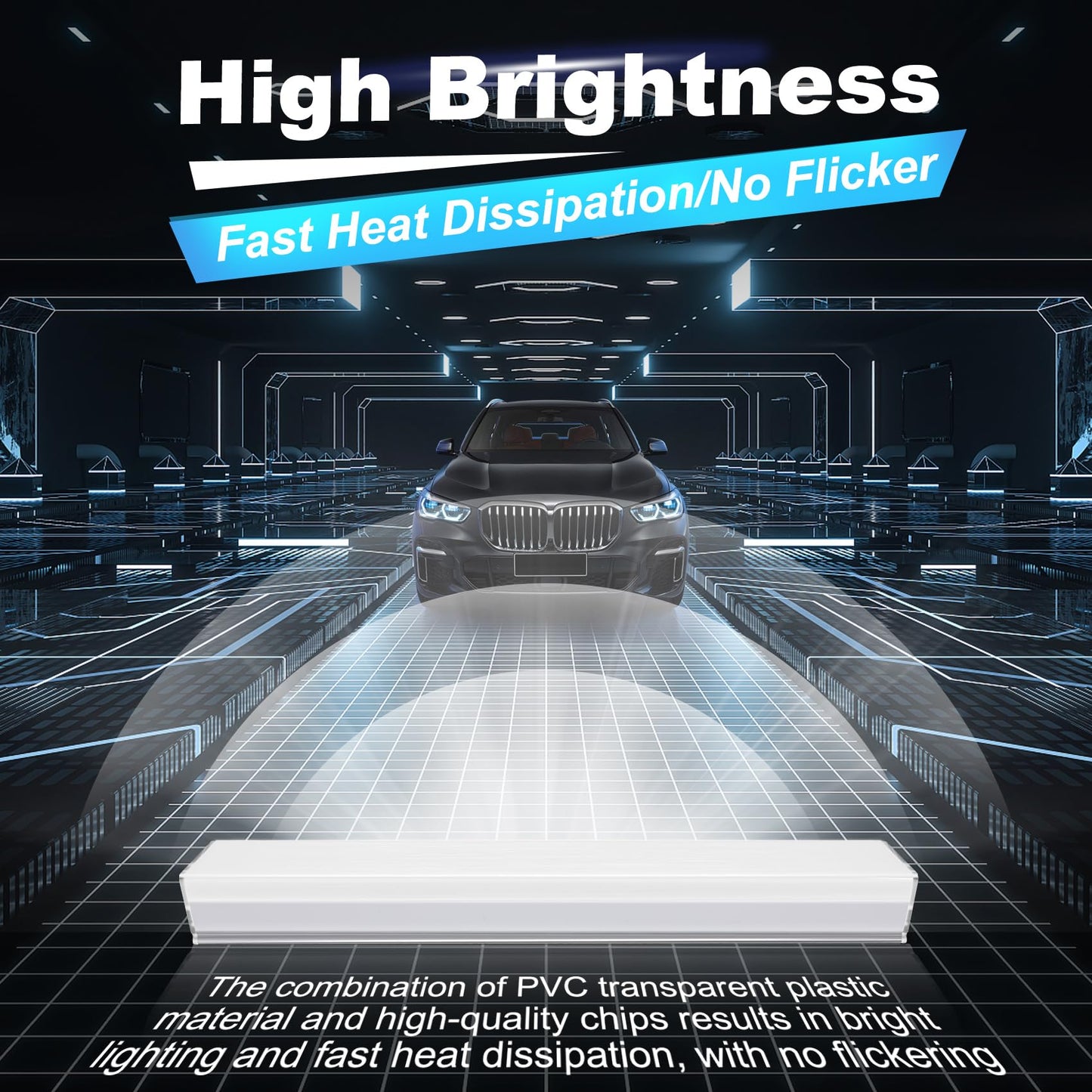 FERUERW Hexagon Garage Lights, High Brightness 168W 6500K 18480Lumens Honeycomb Hexagon Led Garage Light 5 Grid for Garage, Auto Beauty Shop, Car Detailing Shop, Workshop