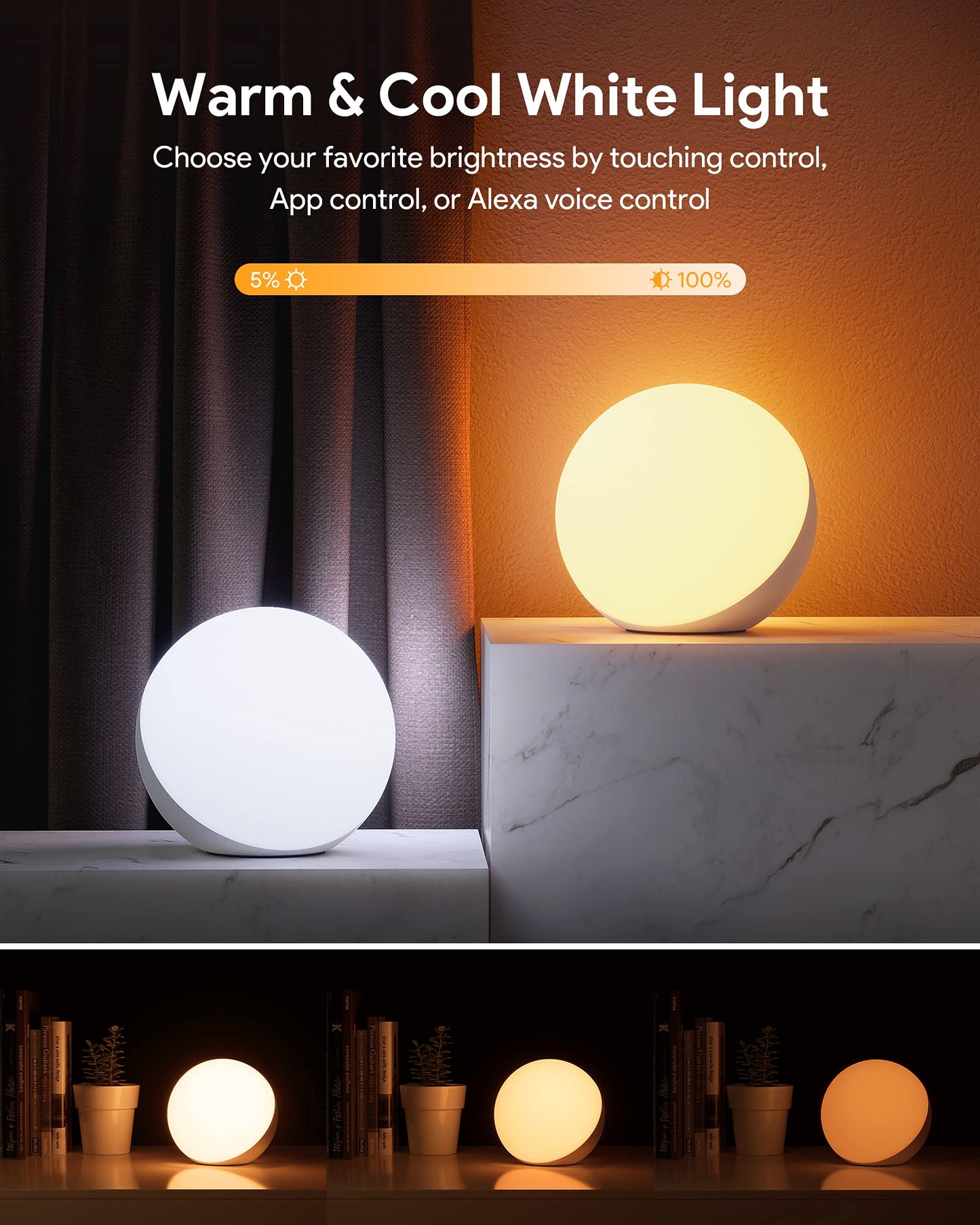 Hifree Smart Table Lamp, Dimmable Desk Lamp with App/Voice Control, LED RGB Color Changing Touch Lamp, Night Lamp for Bedroom Compatible with Alexa