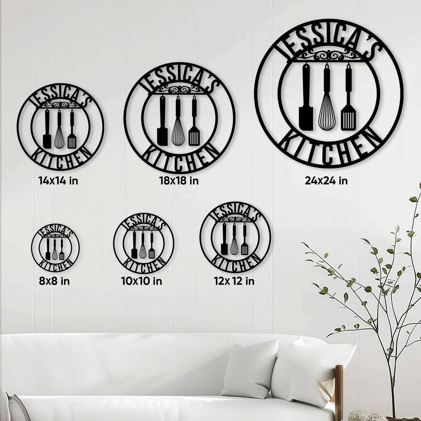 Personalized Kitchen Metal Sign, Chefs Hanging Sign Outdoor Porch Welcome, Custom Name Wall Fence Yard Patio Home Office Decor, Birthday Backyard BBQ Grill, Gifts for Mom, Grandma, Women, Bakers