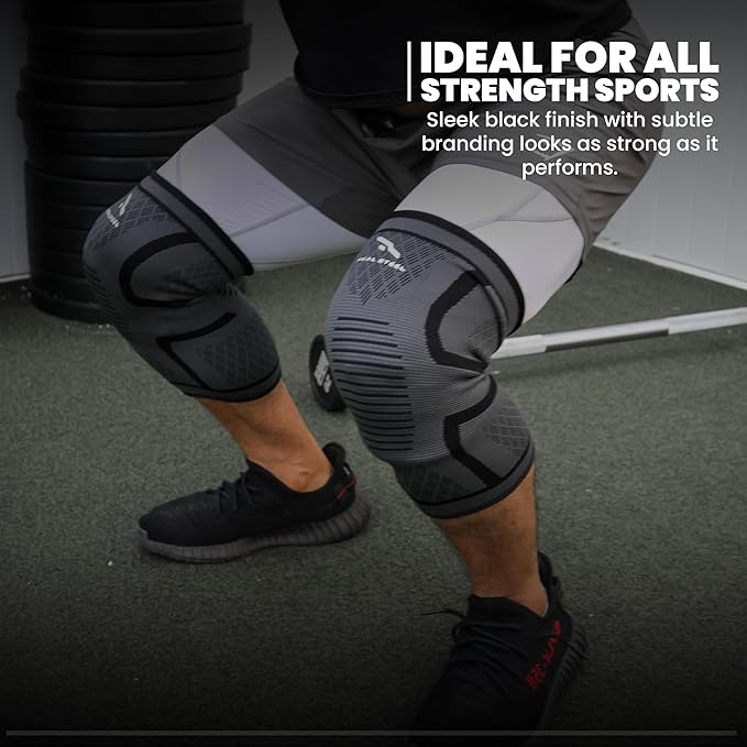 Real Steel Compression Knee Brace for Women & Men 1-Pair Knee Brace for Running Knee Pain, Knee Support Compression Sleeve