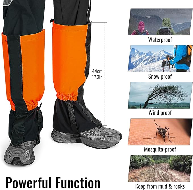 INNOLIFE Unisex Waterproof Snowproof Outdoor Hiking Walking Gaiters Climbing Hunting Snow Legging Leg Cover Wraps