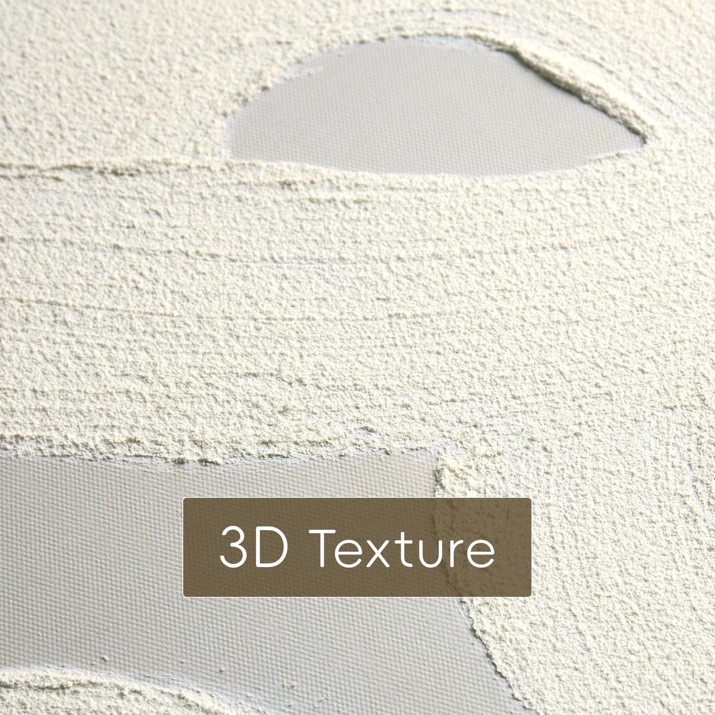 ArtbyHannah Textured Framed Wall Art, Neutral Paintings Hand-painted 3D White Wall Decor with Minimalist Beige Geometric Artwork for Hallway, Office, Hotel Decorations （11x 15 inch）