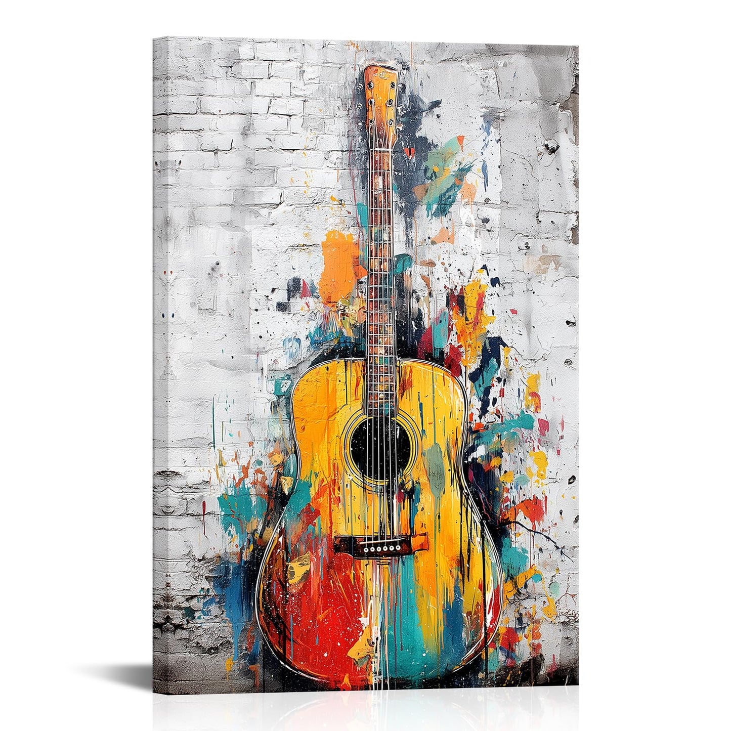 Kalormore Abstract Music Wall Art Vertical Guitar Poster Print Gallery Canvas Framed Ready to Hang 24"x36"