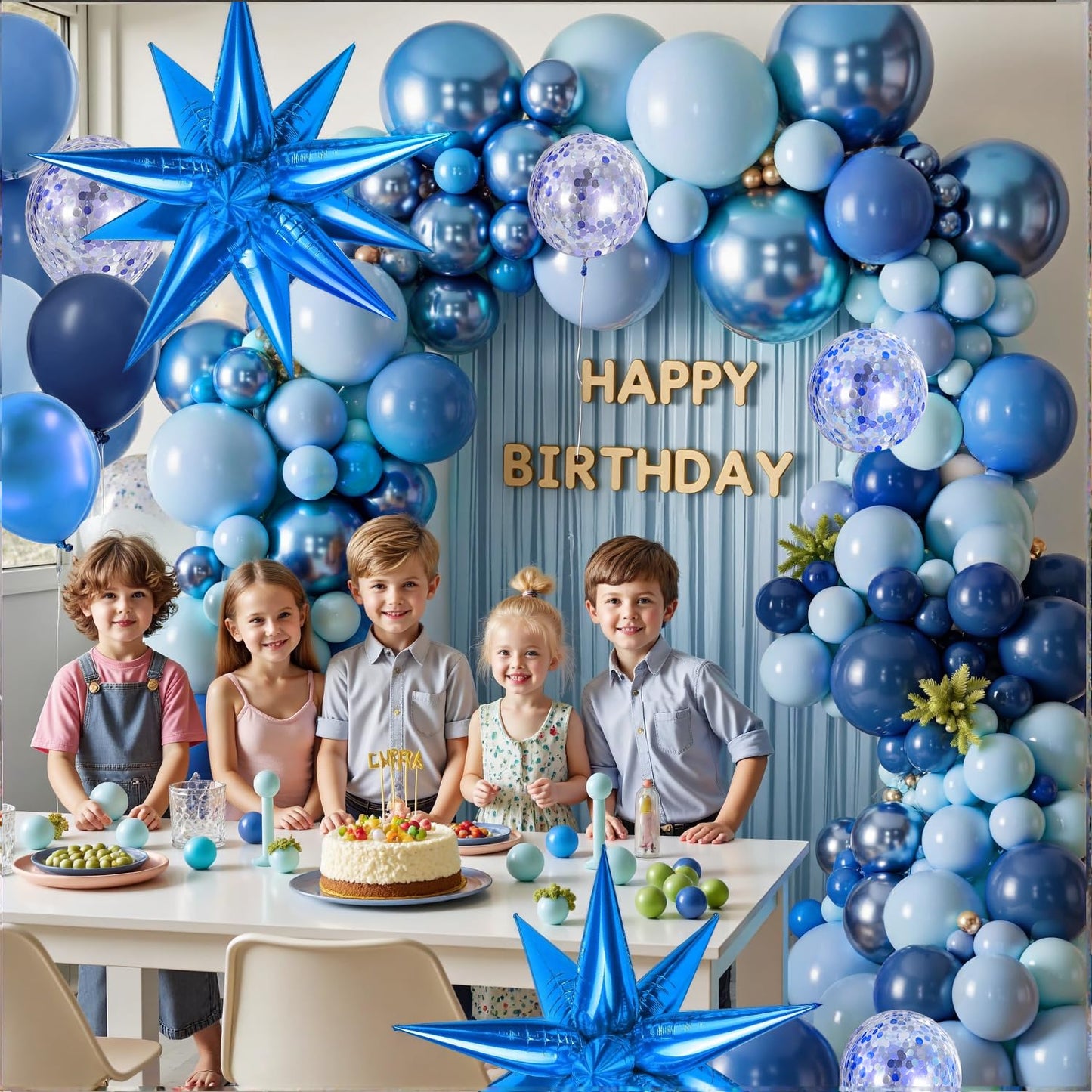 KARLURE Blue Balloons Arch Kit, Different Shades Light Navy Blue Balloons for 2026 Graduation Decorations Grad Class Baby Shower Boy Men Birthday Party Bridal Shower Wedding Anniversary Decorations