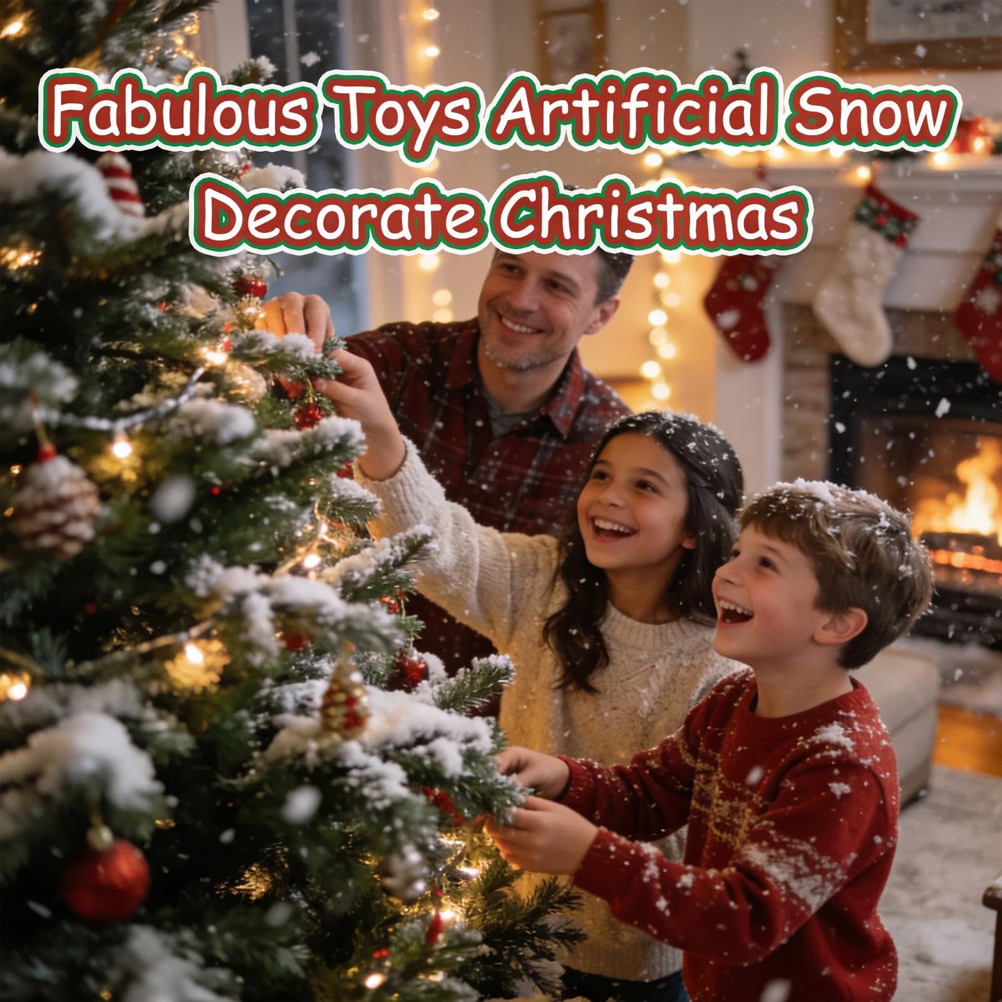 Cyanlxora Fake Snow for Christmas Village, 12oz Instant Snow Powder Makes 5 Gallons Fake Artificial Snow Powder Decor, DIY Crafts, Holiday & Winter Xmas Decorations