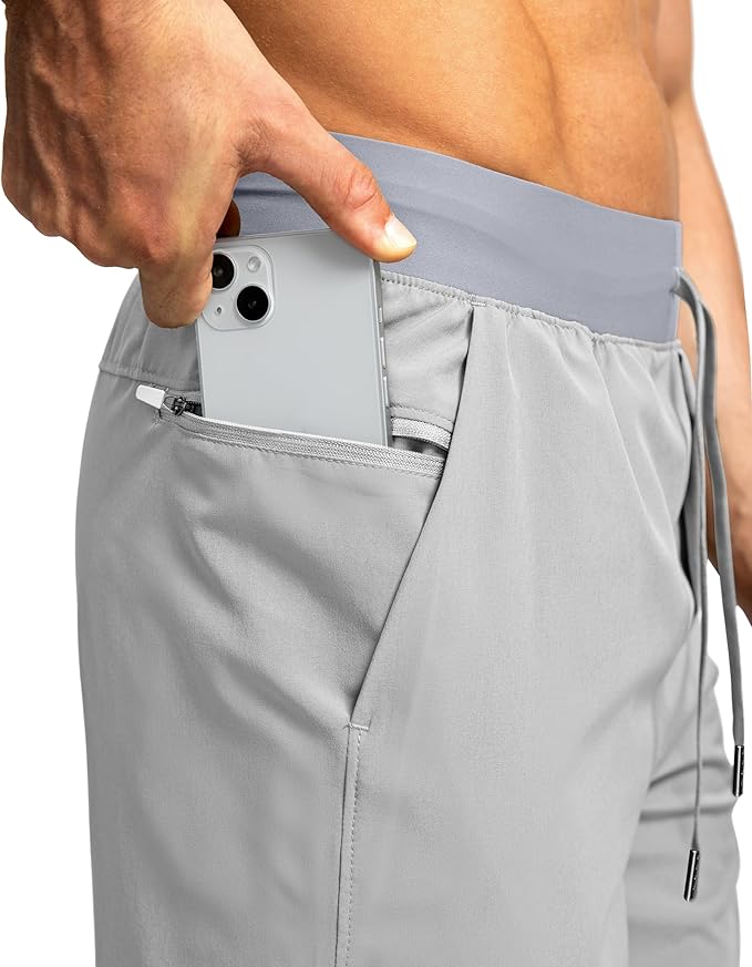 Men's Running Shorts with Zipper Pockets 9 Inch/ 7 Inch / 5 Inch Lightweight Quick Dry Gym Workout Athletic Shorts for Men(5 inch)