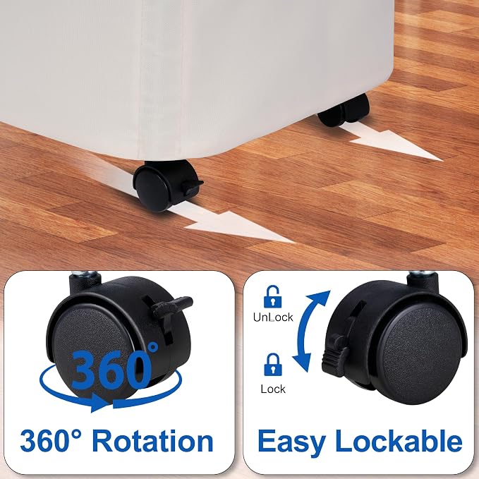 Slim Laundry Hamper with Wheels,18 Gal (70L) Rolling Laundry Basket with lid and wheels Clothes Hamper Foldable Tall Dirty Clothes Basket Sturdy Collapsible Clothes Hamper for Dorm,Laundry Room