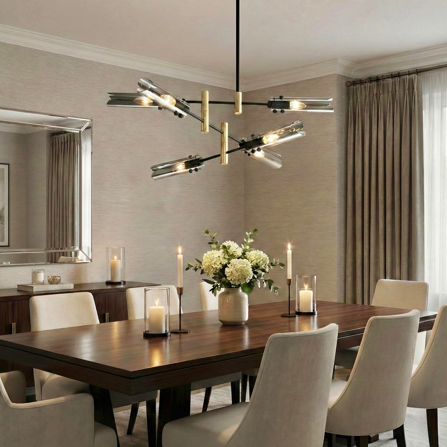 Modern Living room Dining room Sputnik Chandelier, Bedroom Hallway Light Fixtures, Pendant Lights Kitchen Island, Hanging Lights Ceiling Light Farmhouse Kitchen Decor Fixture Lamparas (Black & Gold-6)