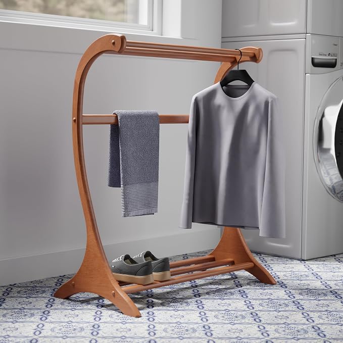 Winsome Bella Blanket Rack in Teak Finish