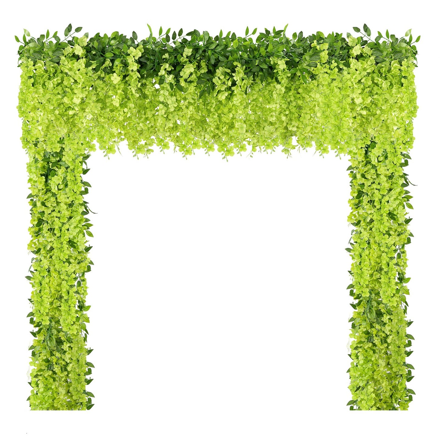 U'Artlines 10Pcs 7.2 Ft/Piece Artificial Wisteria Garland Silk Fake Green Wisteria Flowers Hanging Greenery Vines Garlands Rattan for Home Garden Wedding Arch Party Indoor Outdoor Décor