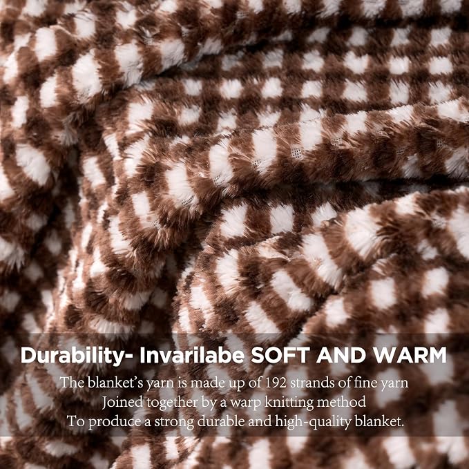 Zyrah Super Soft Throws for Couch Fleece Throw Blanket Lightweight Decorative Fuzzy Cozy Blankets for Sofa Chair Bed (C-Brown, Throw(40"x50"))