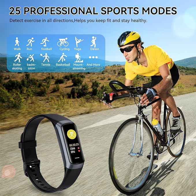 Fitness Tracker,Step Tracker,Activity Trackers with 24/7 Heart Rate,Blood Oxygen Blood Pressure Sleep Monitor,5 ATM Waterproof,Step Calorie Counter Pedometer Health Smart Watch for Women Men