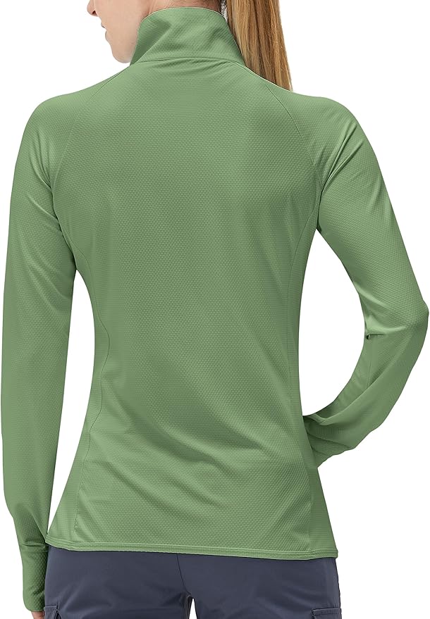 Women's UPF 50+ UV Sun Protection Clothing Long Sleeve Athletic Hiking Shirts Lightweight SPF Zip Up Outdoor Jacket