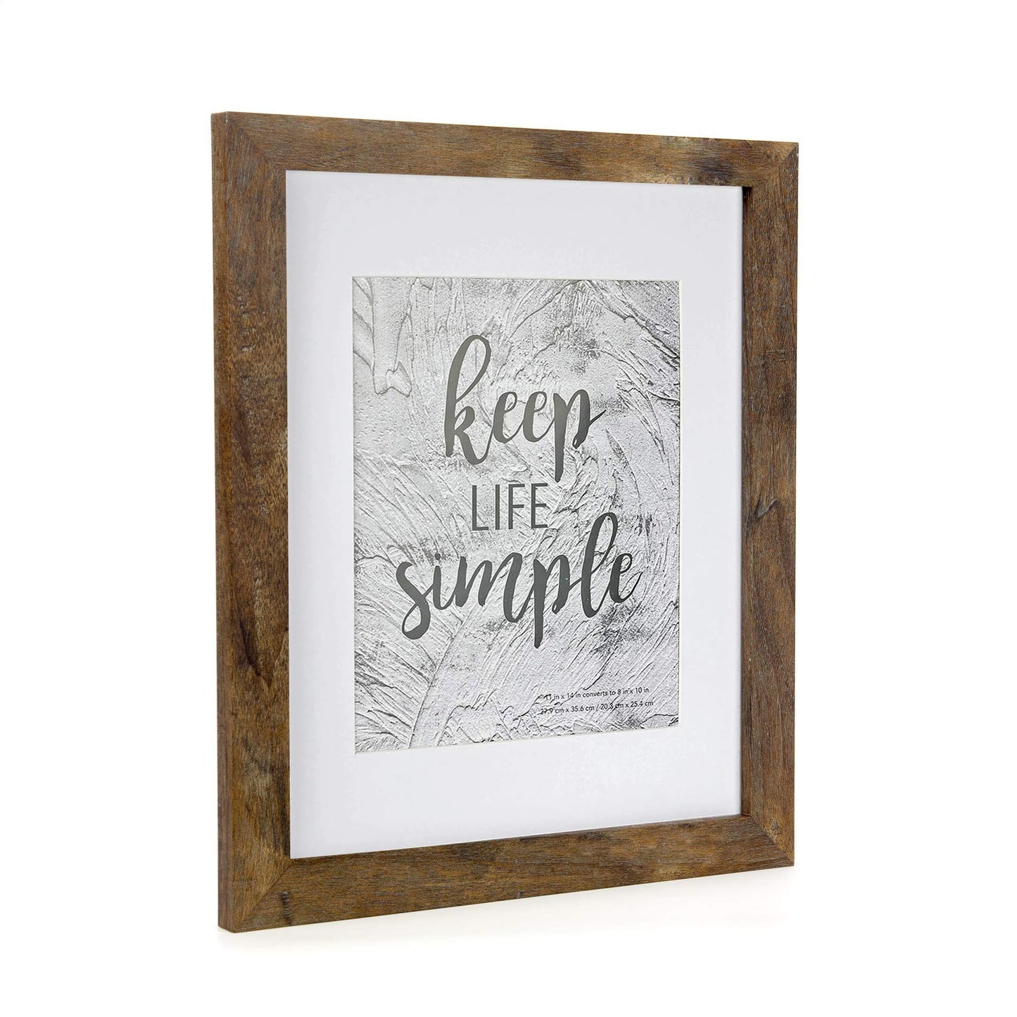 kennethan 11x14 Picture Frame Rotten Brown 2 Pcs Wooden Frame can Display 8x10 Picture with Mat or 11x14 Without Mat on the Wall For home decoration,holiday gift