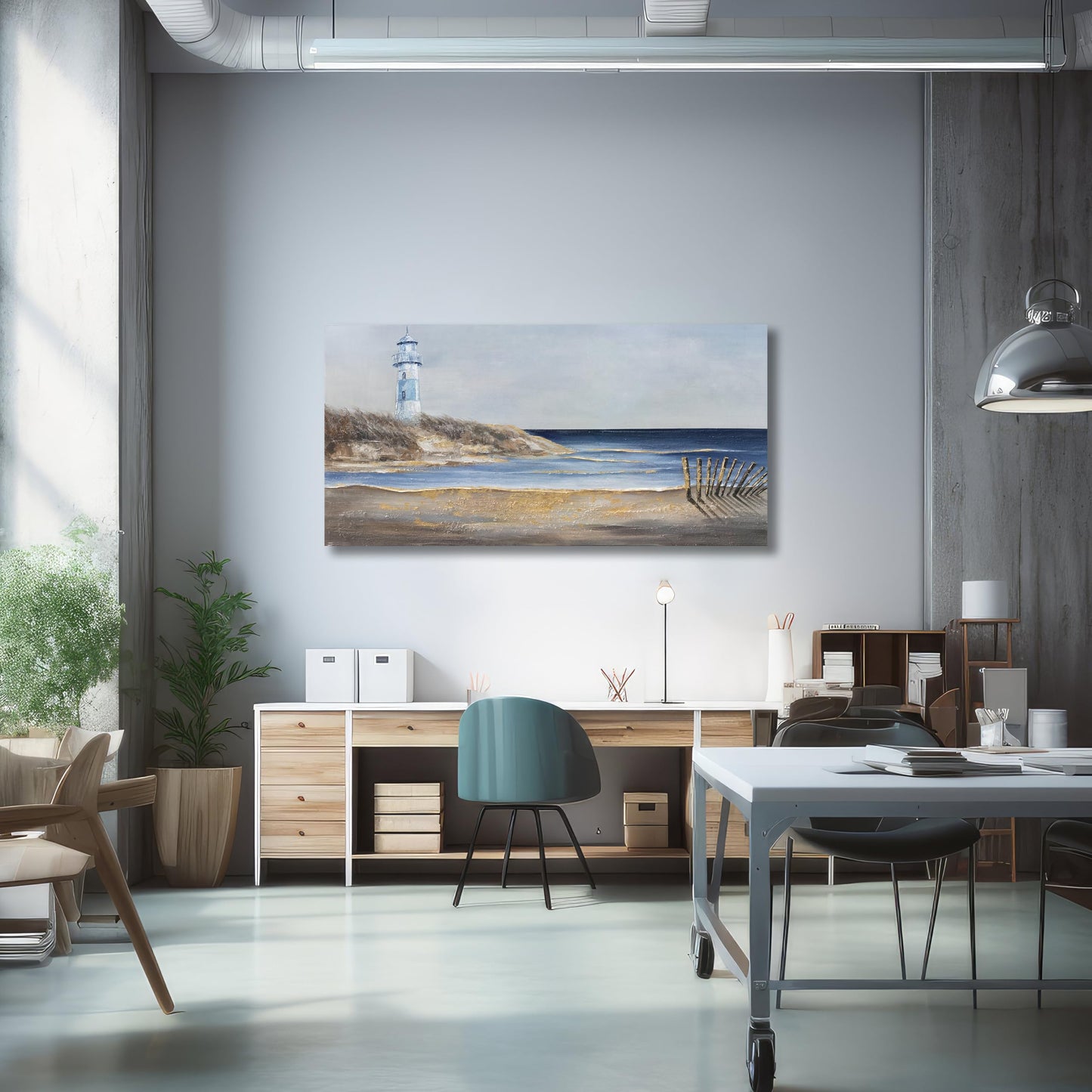 Yuaxker Ocean Art Wall Blue and Gold Ocean Canvas Painting Large Modern Aesthetic Pictures Wall Decor for Living Room Bedroom Dining Room Office Home Decor Artwork Easy to Hang 30x60 inch