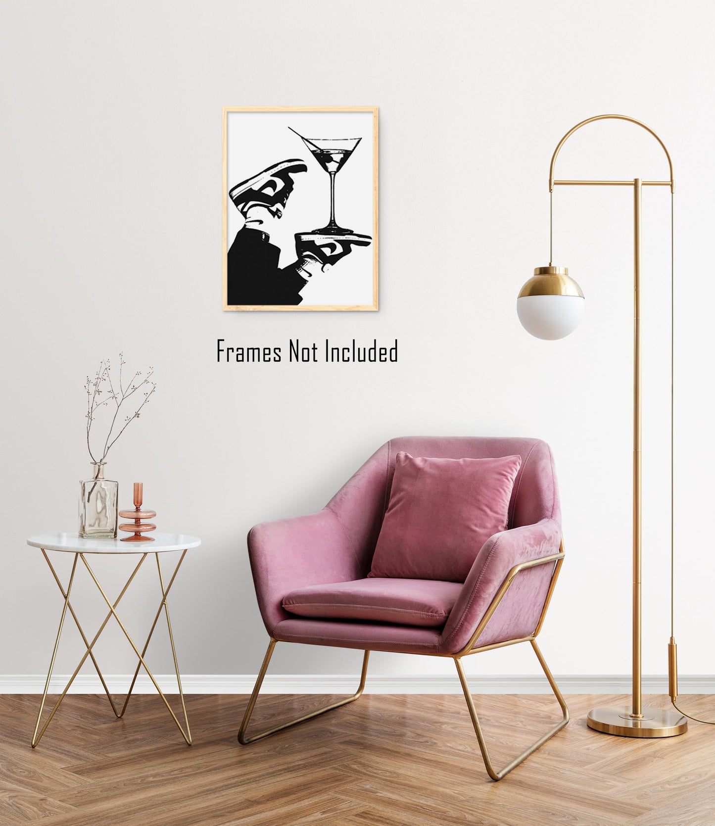 Bar Cart Accessories & Decor (UNFRAMED 12 x 16) Cocktail Wall Art Alcohol Drink Aesthetic Streetwear Fashion Shoes Sneaker Poster Wall Art Prints Martini Sneaker